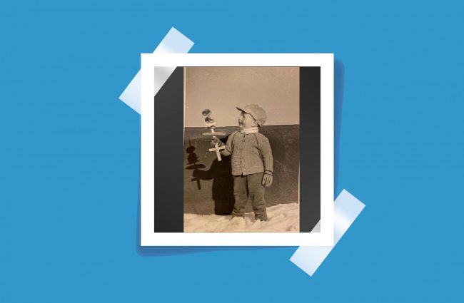 Joachim Franzmann beim Hahnabbele in den 50er Jahren.