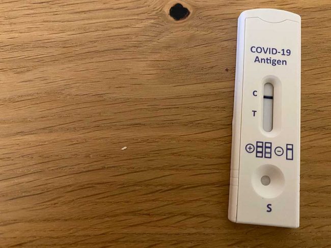 Negativer Schnelltest. Foto: Simone Mager