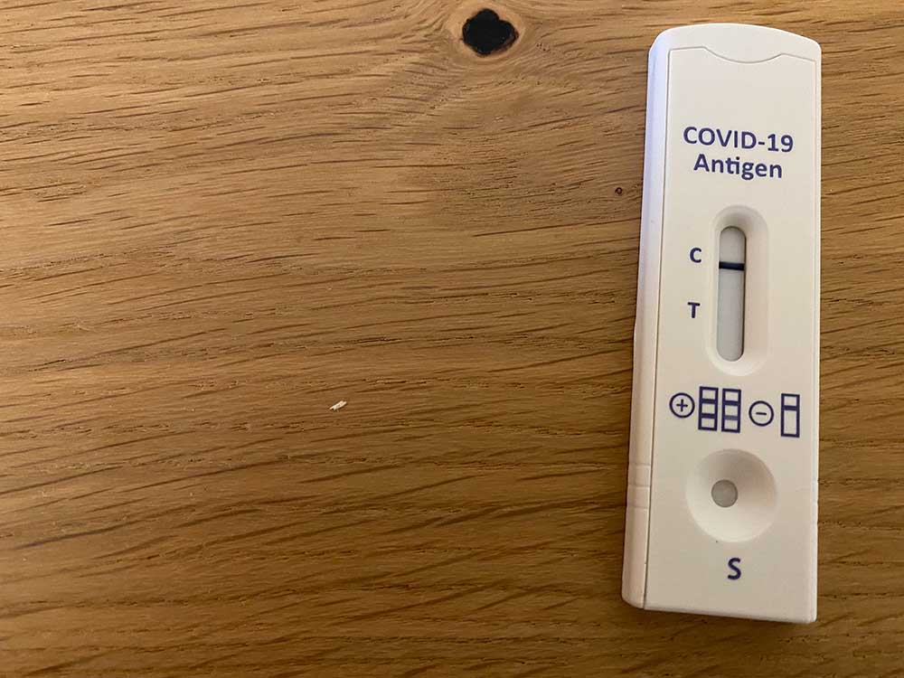 Negativer Schnelltest. Foto: Simone Mager