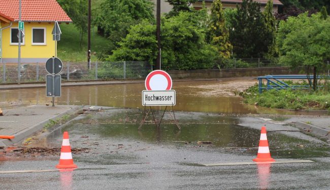 Hochwasser in Monzingen. Foto: Simone Mager