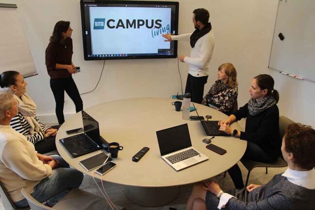 Meeting am Bito Campus. Foto: Simone Mager